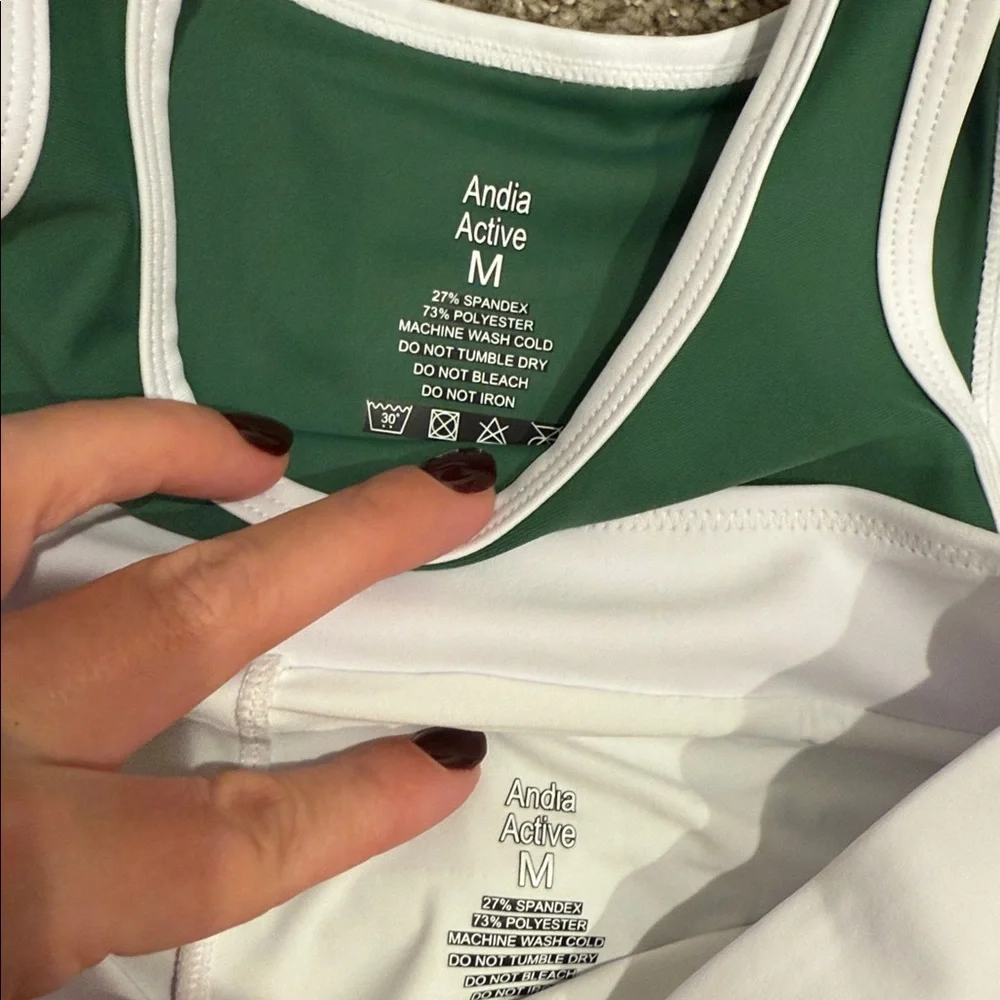 Girls Green and White Tennis and Golf Skirt Set - Picture 2 of 4
